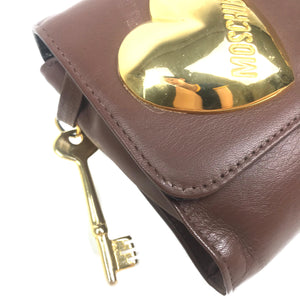 Vintage Moschino Gold Heart Brown Belt Bag