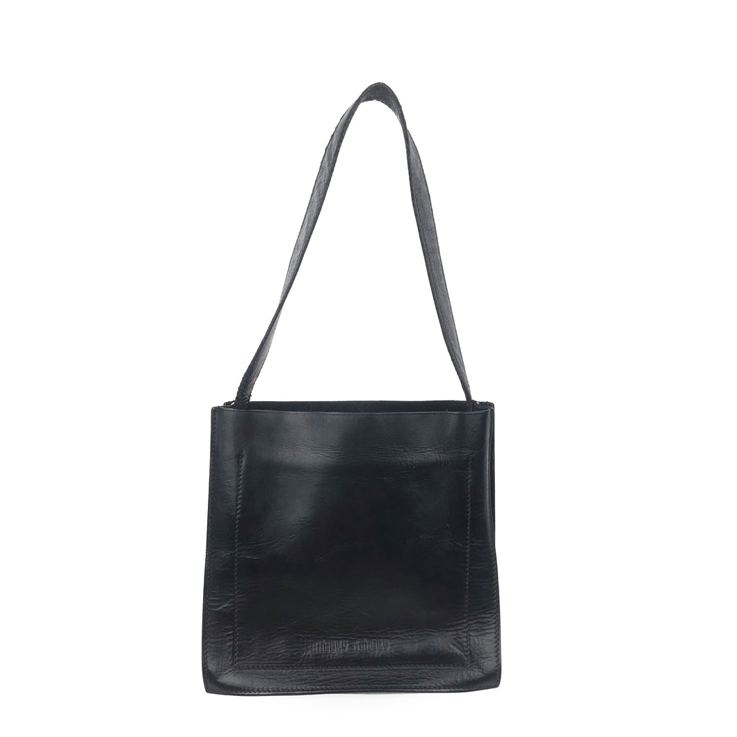 Vintage Miu Miu Black Leather Mini Tote Bag